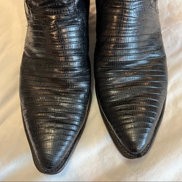 Justin 4705 Vintage Black Lizard and Leather Pull on Boot size 7 - Picture 6 of 16